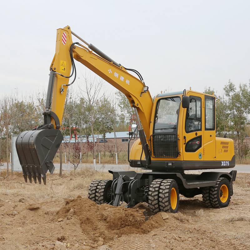 邢台75轮式挖掘机动力强劲轮式挖机多功能小型轮挖多少钱一台