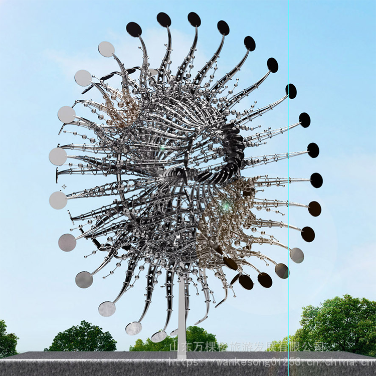 动力雕塑随风力改变动态形状的动态雕塑