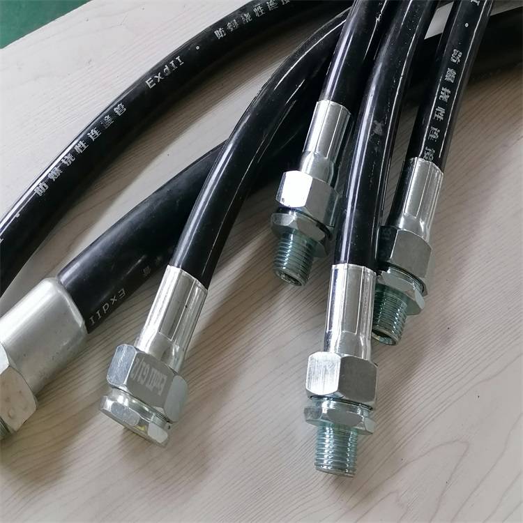 防爆外编织包塑镀锌软管Φ10矿山挠性连接管黑色防水绝缘套管