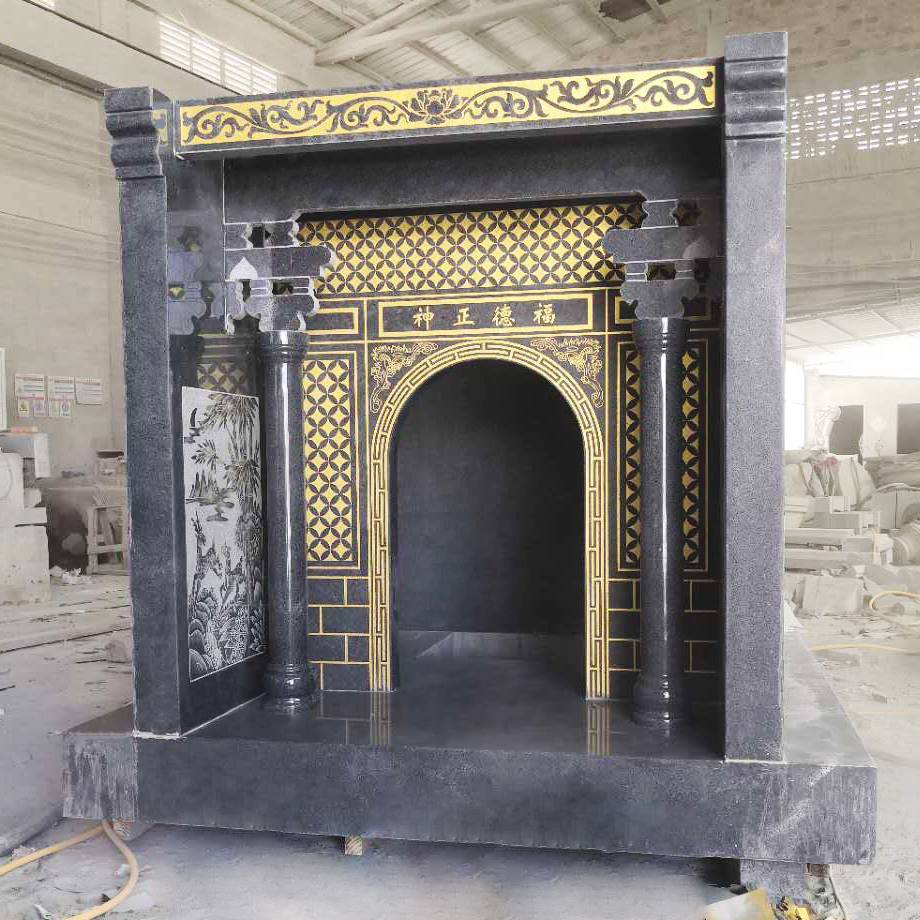 石雕土地公庙石材雕刻神龛佛龛山神庙伯公庙定做