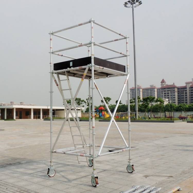 深圳供应高空装修脚手架登高作业吊顶维护铝合金脚手架