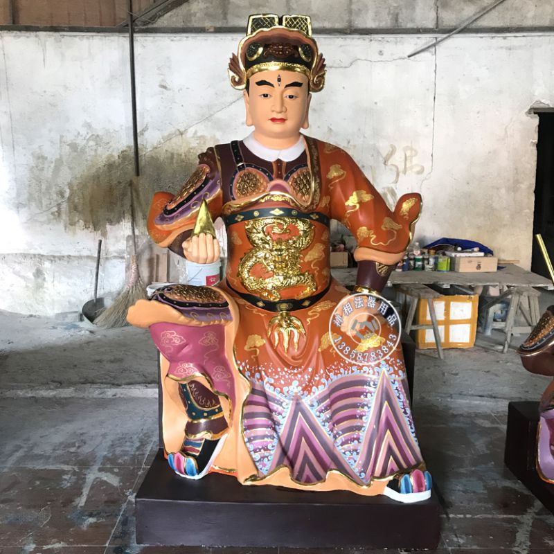 禅相法器塑造道教玻璃钢神像五显灵官大帝彩绘马三只眼