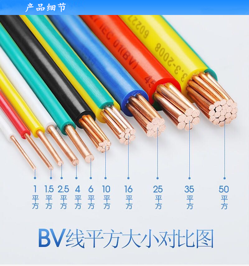 供应北达线缆25国标4平方铜芯电线家装硬线156纯铜阻燃bv线单芯线