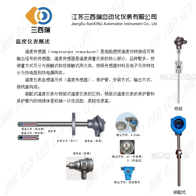 温度仪表 三西瑞防腐热电阻 热套式热电阻