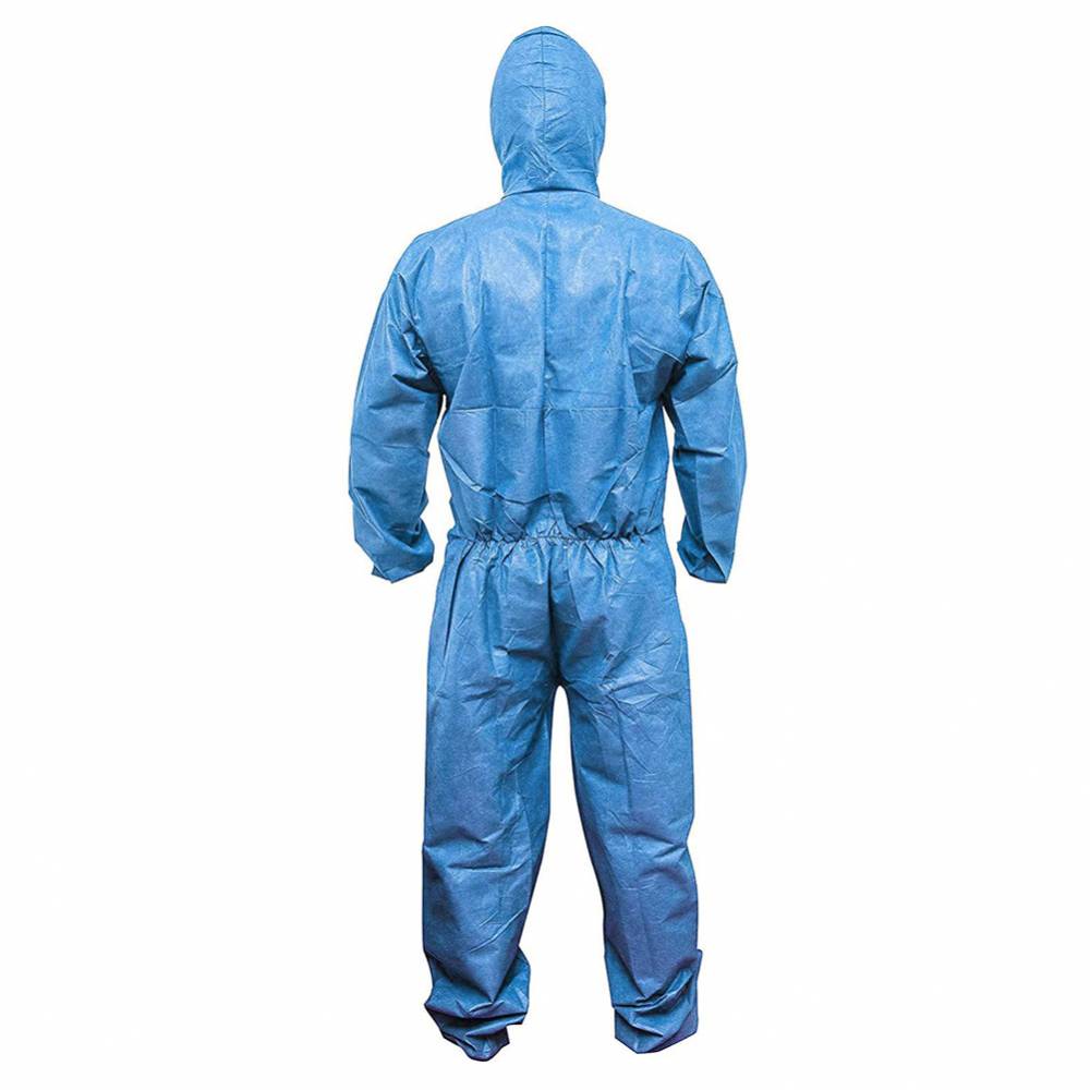 一次性防护服连帽连体带拉链一次性防护服针织袖口防尘防护服