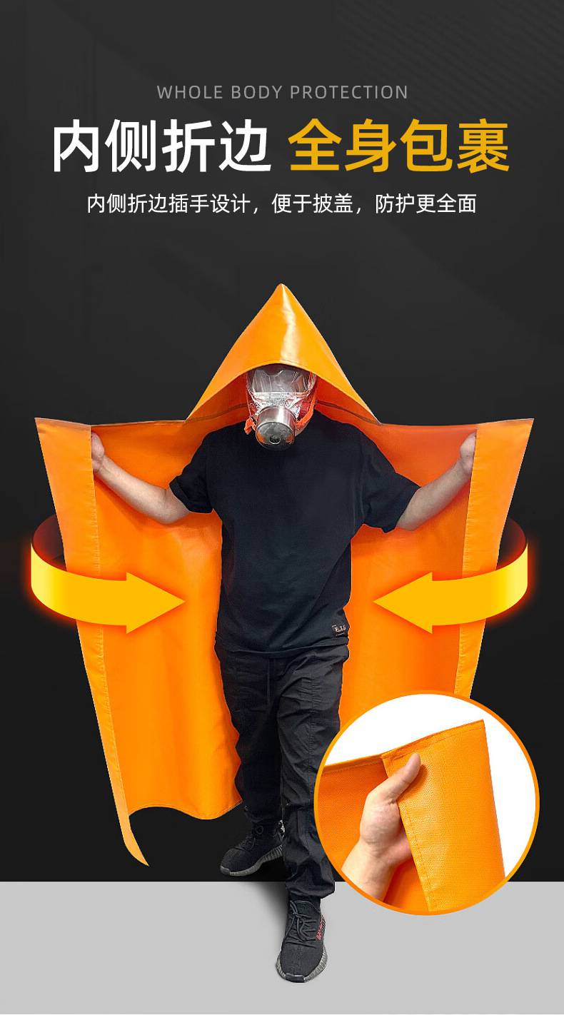 【高层自救酒店家用灭火毯套装玻纤硅胶涂层披风家用消防逃生防火斗篷