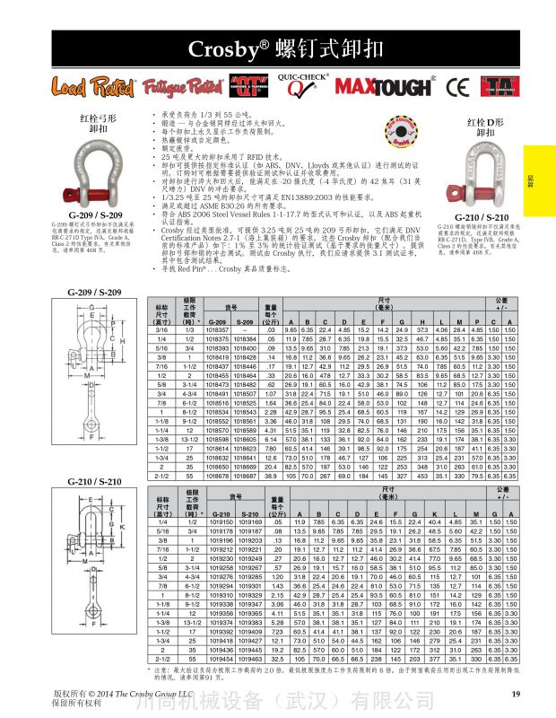 g2130弓形卸扣美国s2130卸扣150t