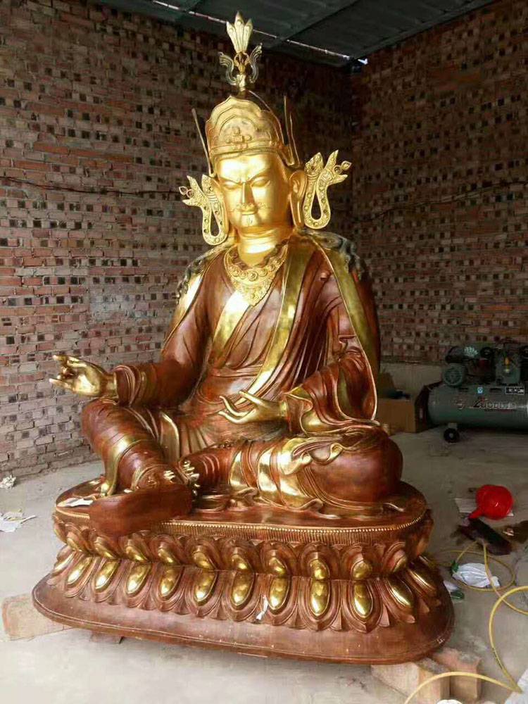 莲花生大师佛像纯铜大型藏传铸铜2米莲花生大士密宗铜像摆件