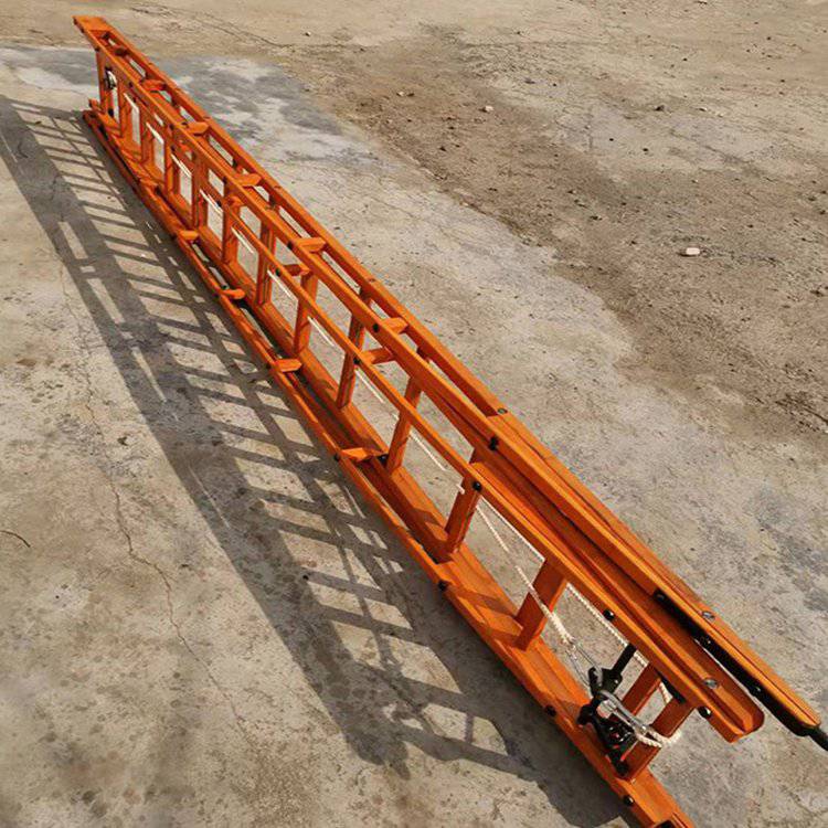 消防应急抢险救援梯登高作业折叠式拉梯竹制伸缩单杠梯