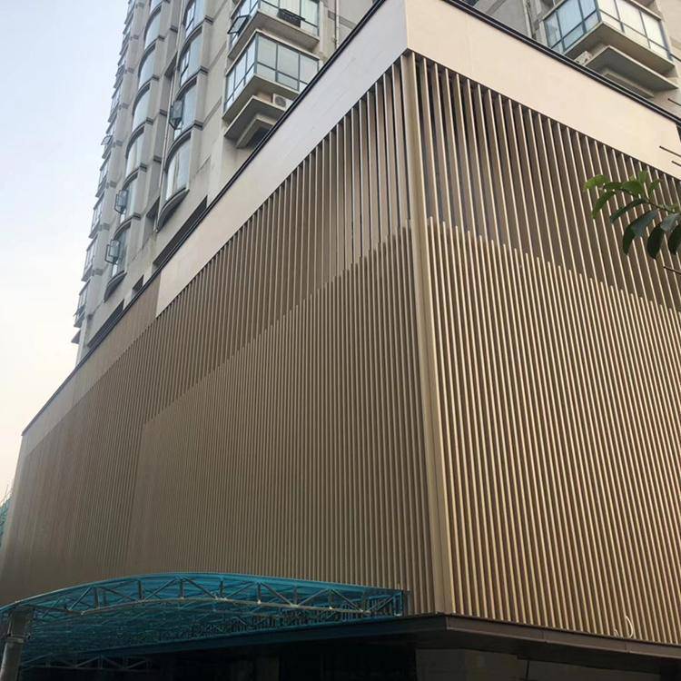 崇匠定制4080铝方管幕墙木纹铝格栅墙体装饰矩形管铝天花