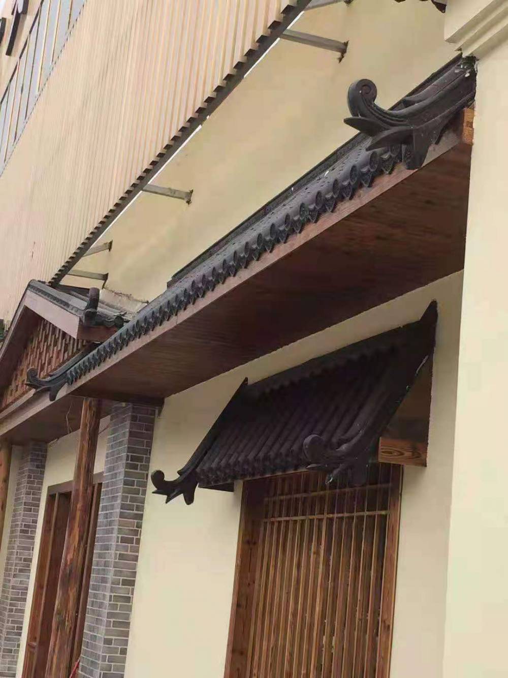 安徽仿古一体瓦双面围墙瓦树脂瓦翘角仿古雨棚瓦塑料瓦