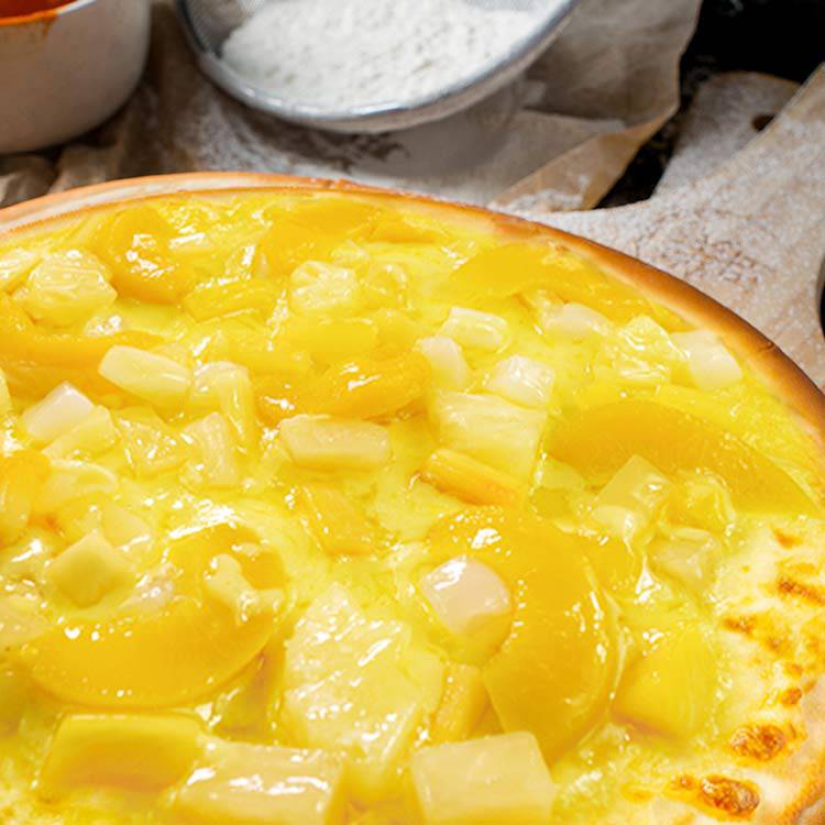 鑫美臣7寸果缤纷披萨冷冻半成品水果芝士匹萨速冻披萨12片箱图片