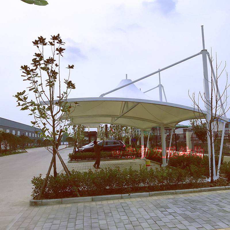 西安定制停车场膜结构车棚钢结构膜布汽车棚雨棚景观膜棚勃发膜安装