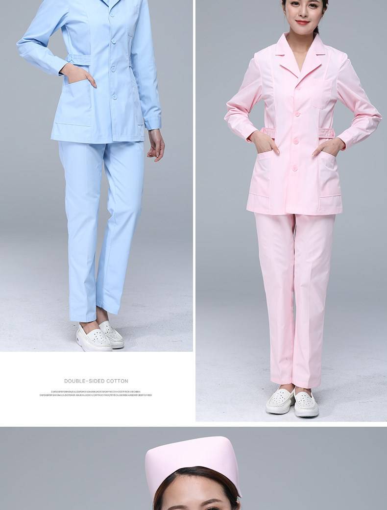 批发护士服长袖女夏季两件套短袖分体套装短款全套劳保工作服