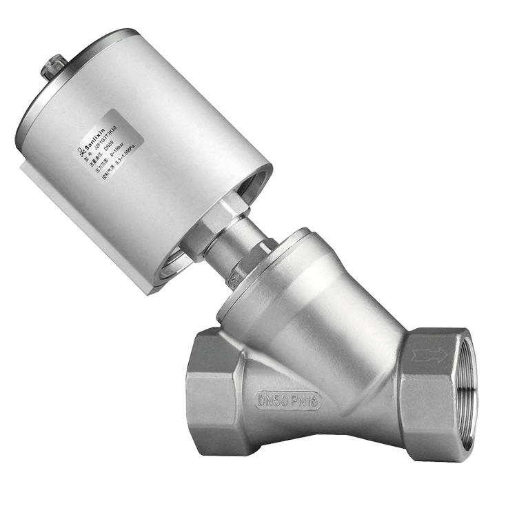 进口气动角座阀locke洛克外螺纹气动角座阀产地货源