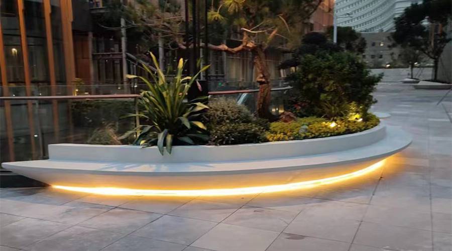 grc坐凳树池公园广场grc异型坐凳的性能优点