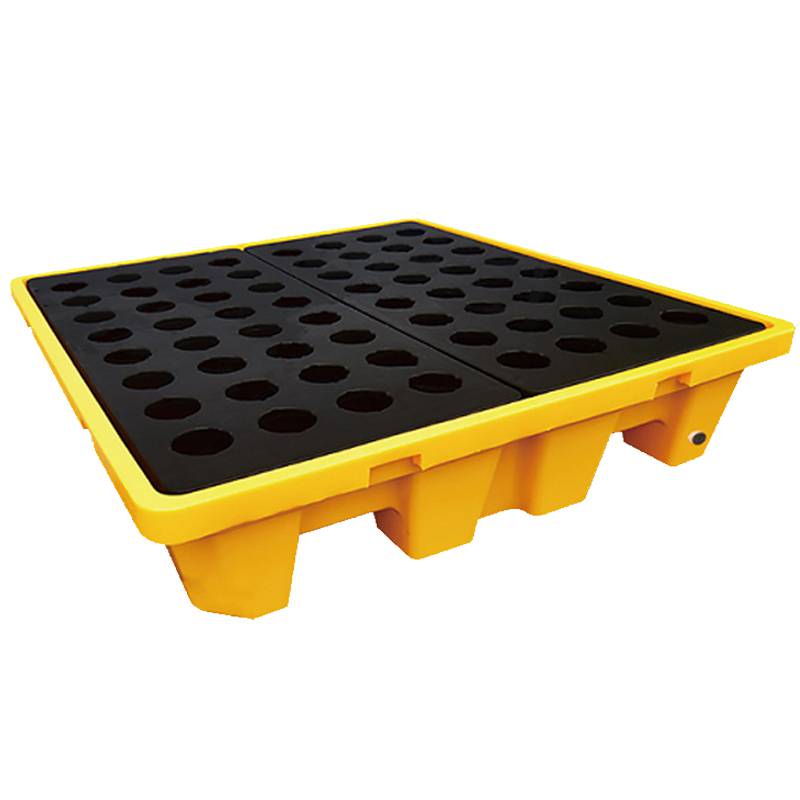 批发防渗漏塑料托盘危废化学四桶双桶单桶防泄漏油桶托盘接油盘