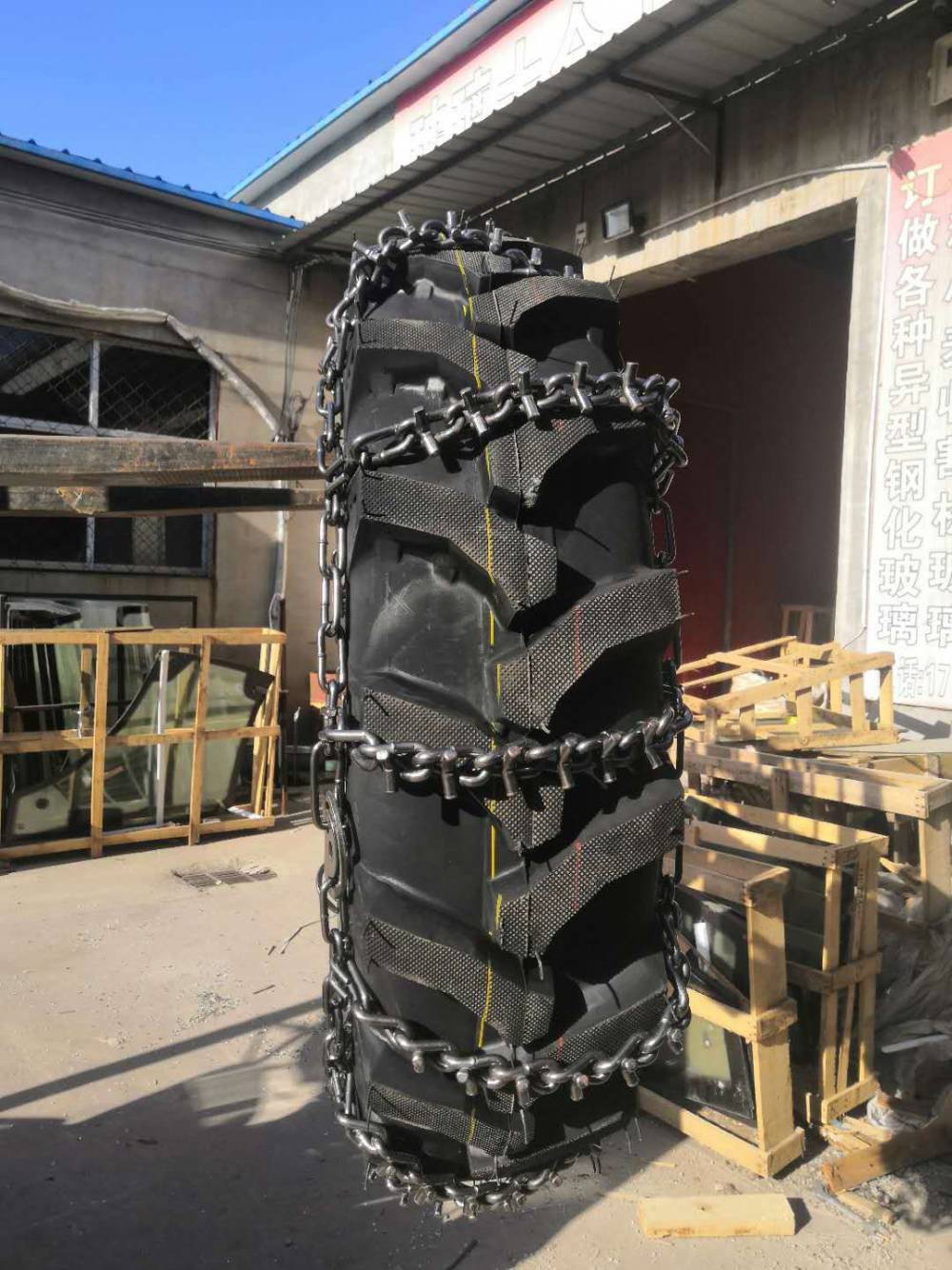 批发农用车货车四轮拖拉机轮胎防滑链钨钢特粗810mm带爪