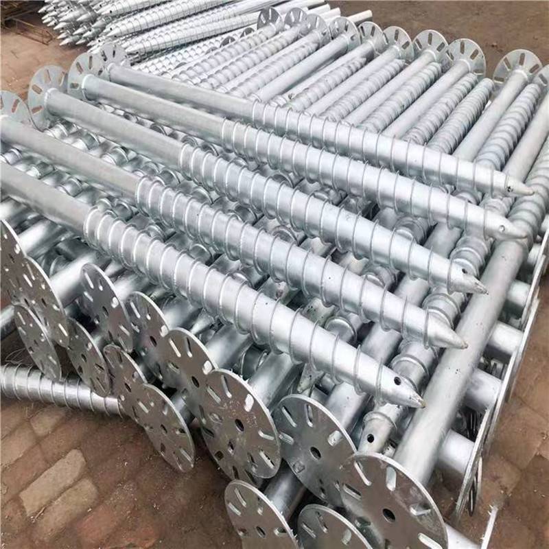 热镀锌大叶片地桩光伏地螺丝电站桩基绞龙桩法兰螺旋地桩实体厂家