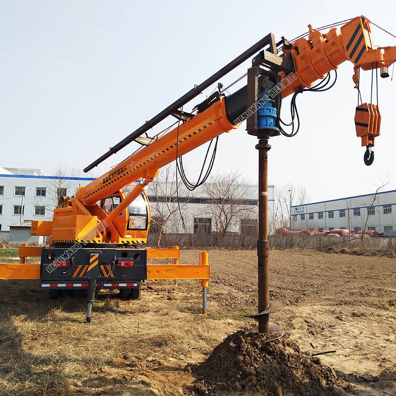 汽车吊改装螺旋钻机螺旋打桩机全液压螺旋打桩机大扭矩螺旋打桩机
