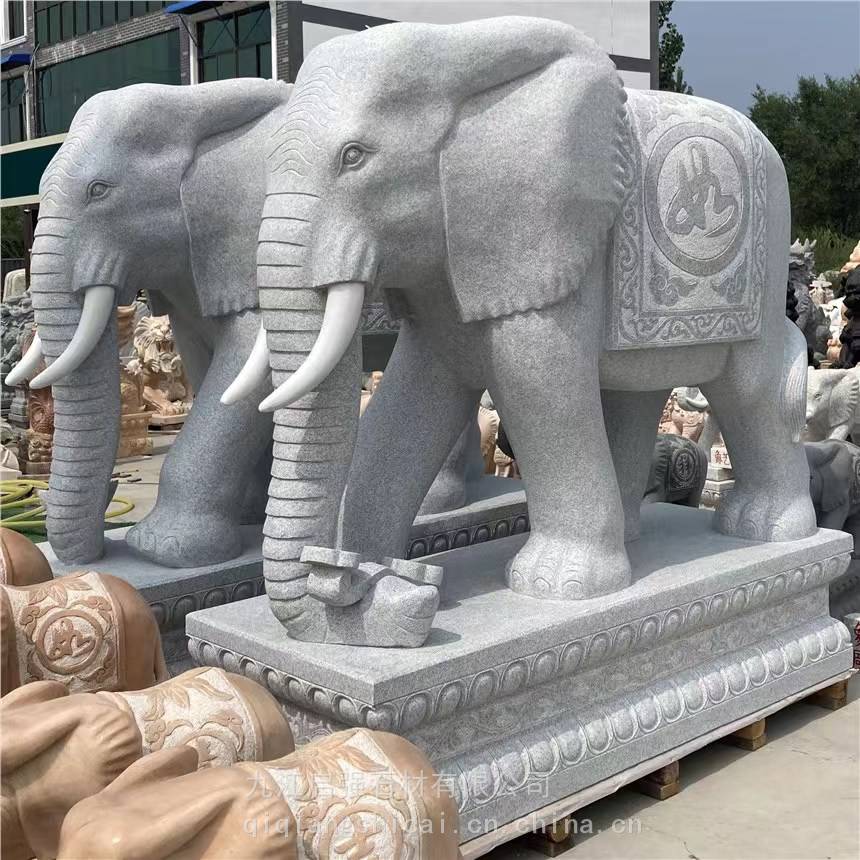 石雕大象门口摆件石雕大象江西生产石雕大象的厂家