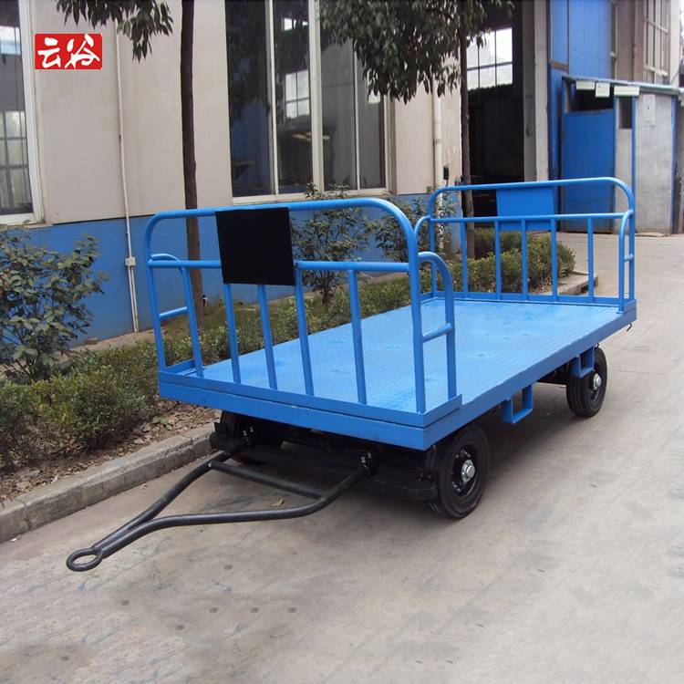 2吨小型平板拖车机场行李周转平板拖车平板拖车带围栏可定制
