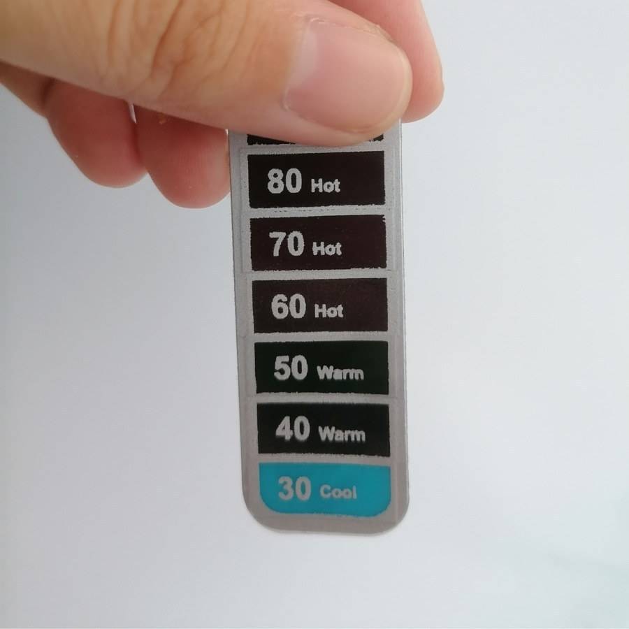 感温变色服装温度计 高频机软膜服装辅料温度 变色液晶测温贴