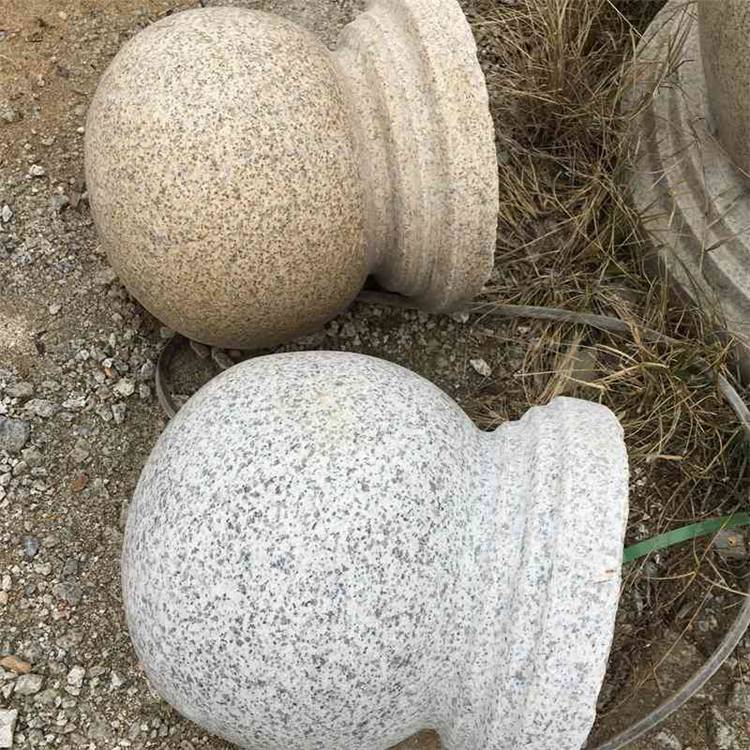 芝麻白花岗石挡车球石球车挡石尺寸可定做大量规格