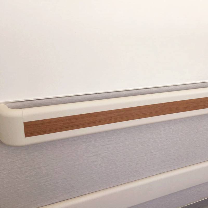 沈阳医院走廊防撞扶手福利院楼梯PVC扶手联升LS-698泰柚木纹PVC防撞扶手