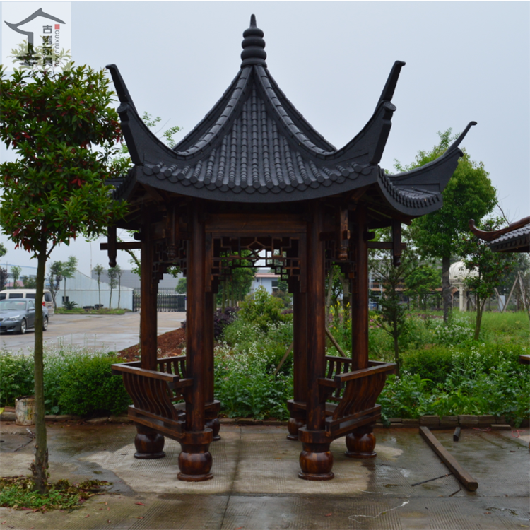 实木双层凉亭两层木结构凉亭防腐木景观亭子