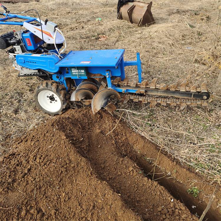 手扶式挖沟机自来水管道开槽机农用田园小型开沟机