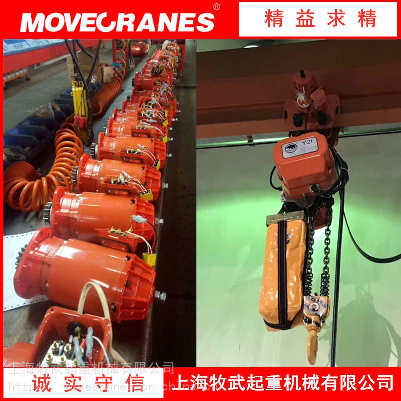 环链电动葫芦冠亚牌1t双速挂钩式环链葫芦