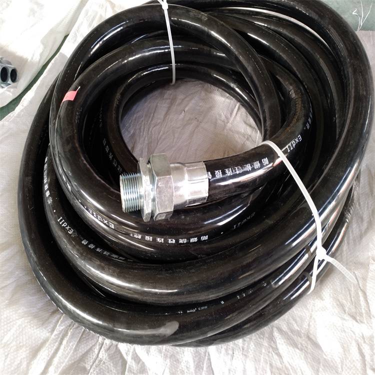 电厂检修螺纹防爆软管251000铠装电缆挠性管三防橡胶护套绕