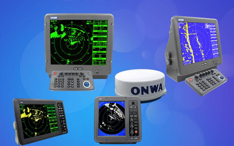 onwakp-19船用导航仪19英寸大屏海图机航海鱼探仪