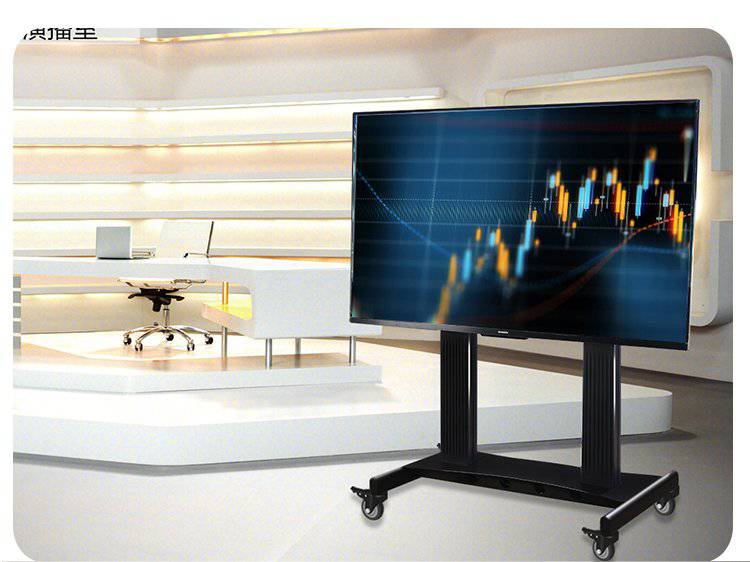 立宝俊智能电动升降翻转移动电视机落地推车一体机立式遥控支架