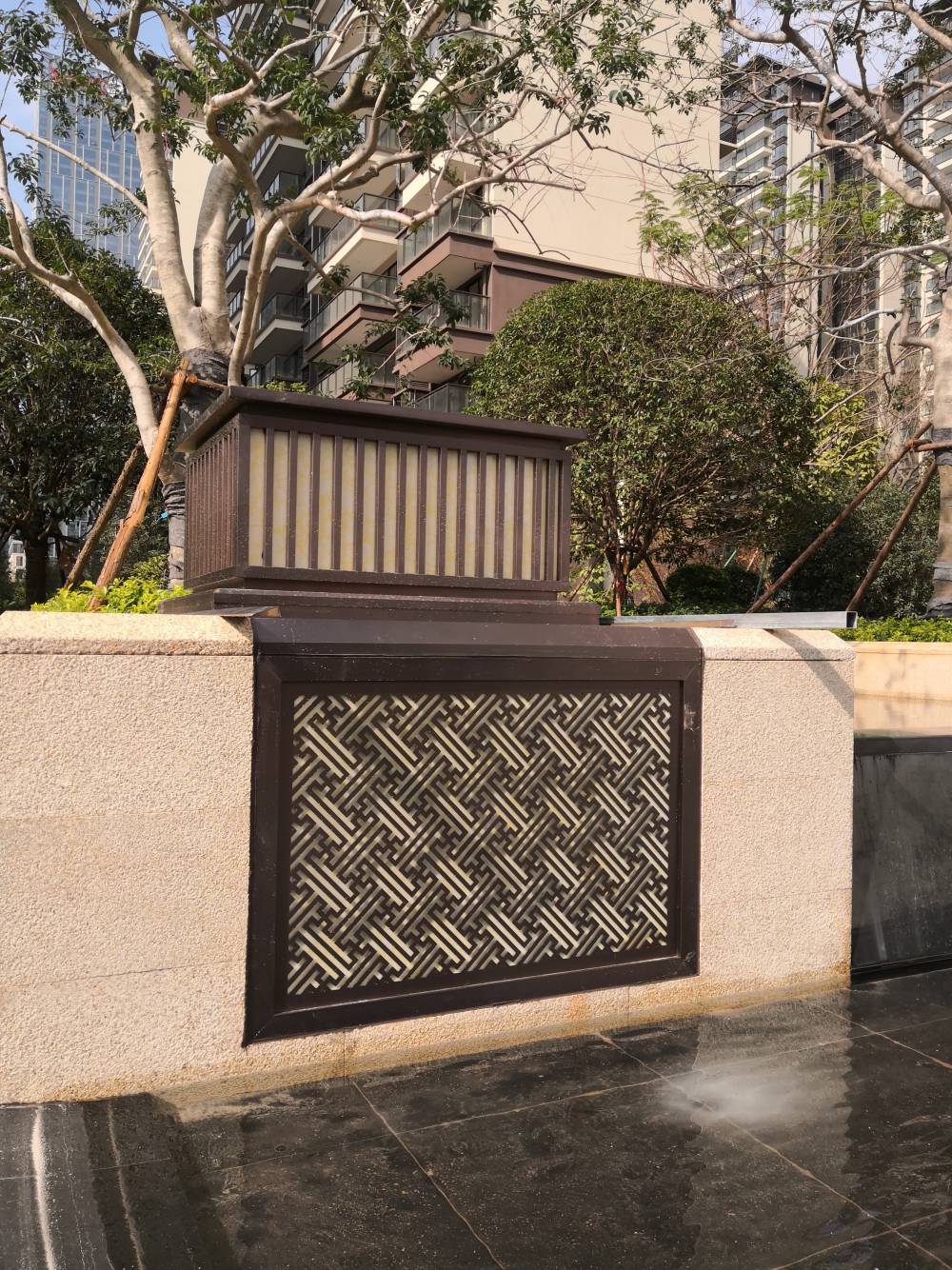 金属镂空切割艺术文化景墙定制安装不锈钢屏风