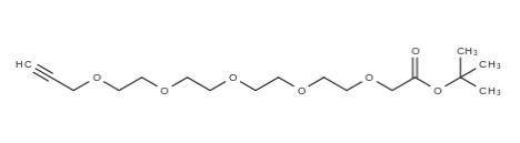 2098489-63-3，Propargyl-PEG5-CH2CO2tBu叔丁基可以在酸性条件下水解