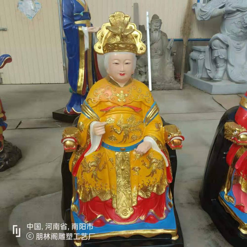 王母娘娘神像玉皇殿宫女打扇侍女神像彩绘雕像玉皇大帝