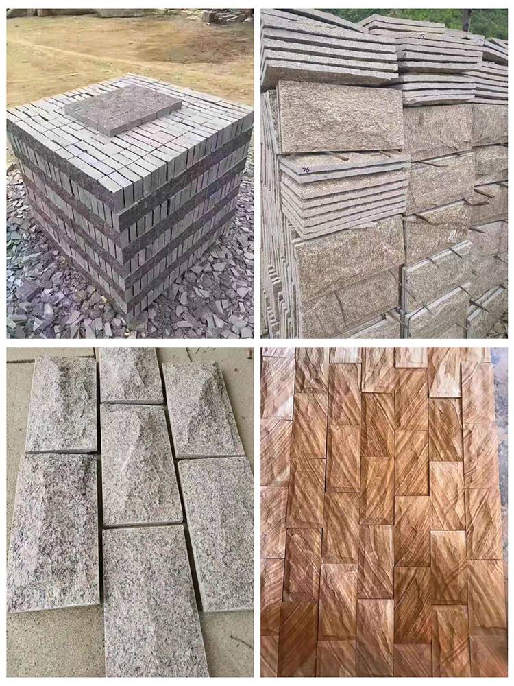 黄木纹杂色蘑菇石别墅板岩外墙砖自然面馒头石