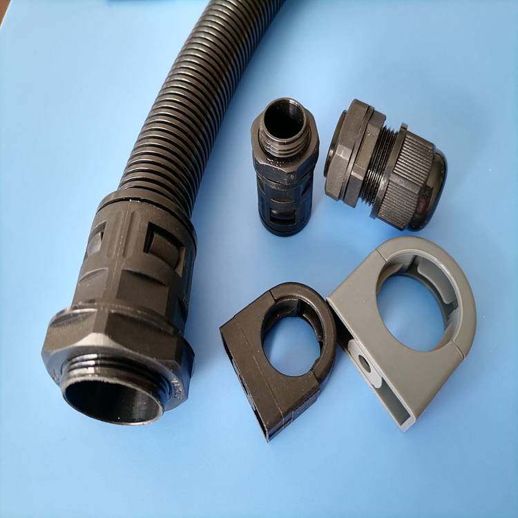 8-m20】陕西宝鸡电力设备尼龙波纹管连接器 快插卡扣式接口 护线防水