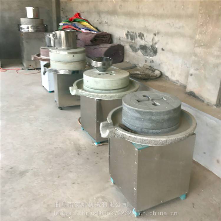 克拉玛依小型芝麻花生酱石磨机家用电动石磨米浆石磨