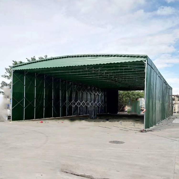 大型推拉雨棚 75*1.5镀锌不锈钢钢管物流卸货棚鑫艺遮阳篷厂家支持定做