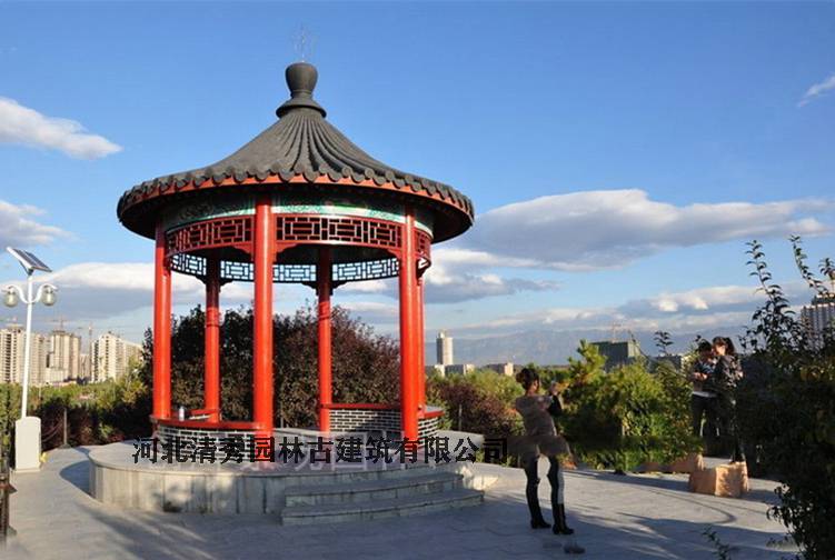 清秀古建水泥六角亭户外休闲凉亭庭院景观亭仿古四角亭尺寸可制定