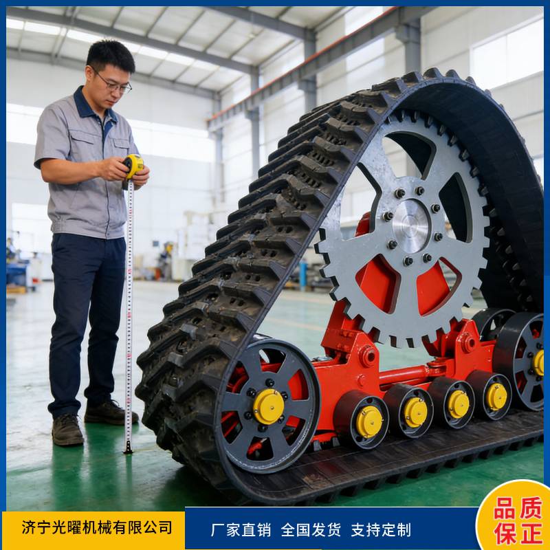 小麦收割机三角履带轮全地形橡胶履带底盘畅通无阻