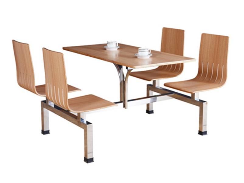 快餐店连体桌椅连体式自选快餐店桌椅