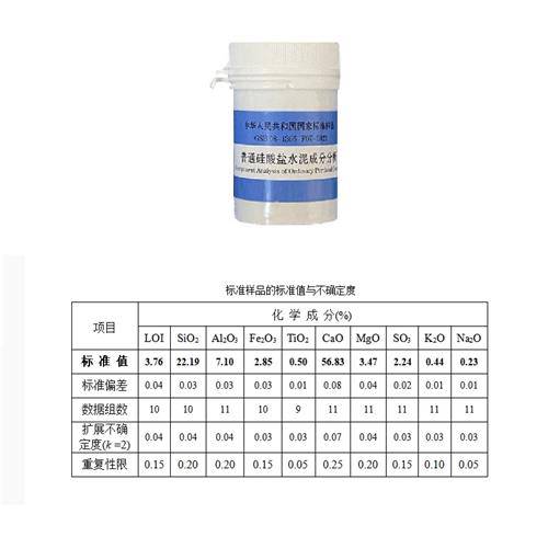 普通硅酸鹽水泥成分分析標準樣品20g型號gsb081356f072021庫號m135267