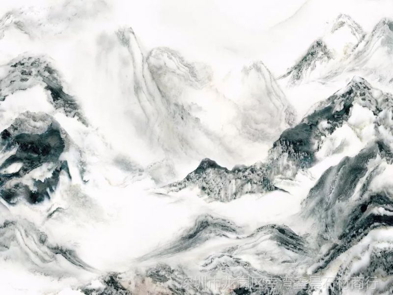 人造岗石山水画人造石山水画背景仿大理石山水画全屋石材定制