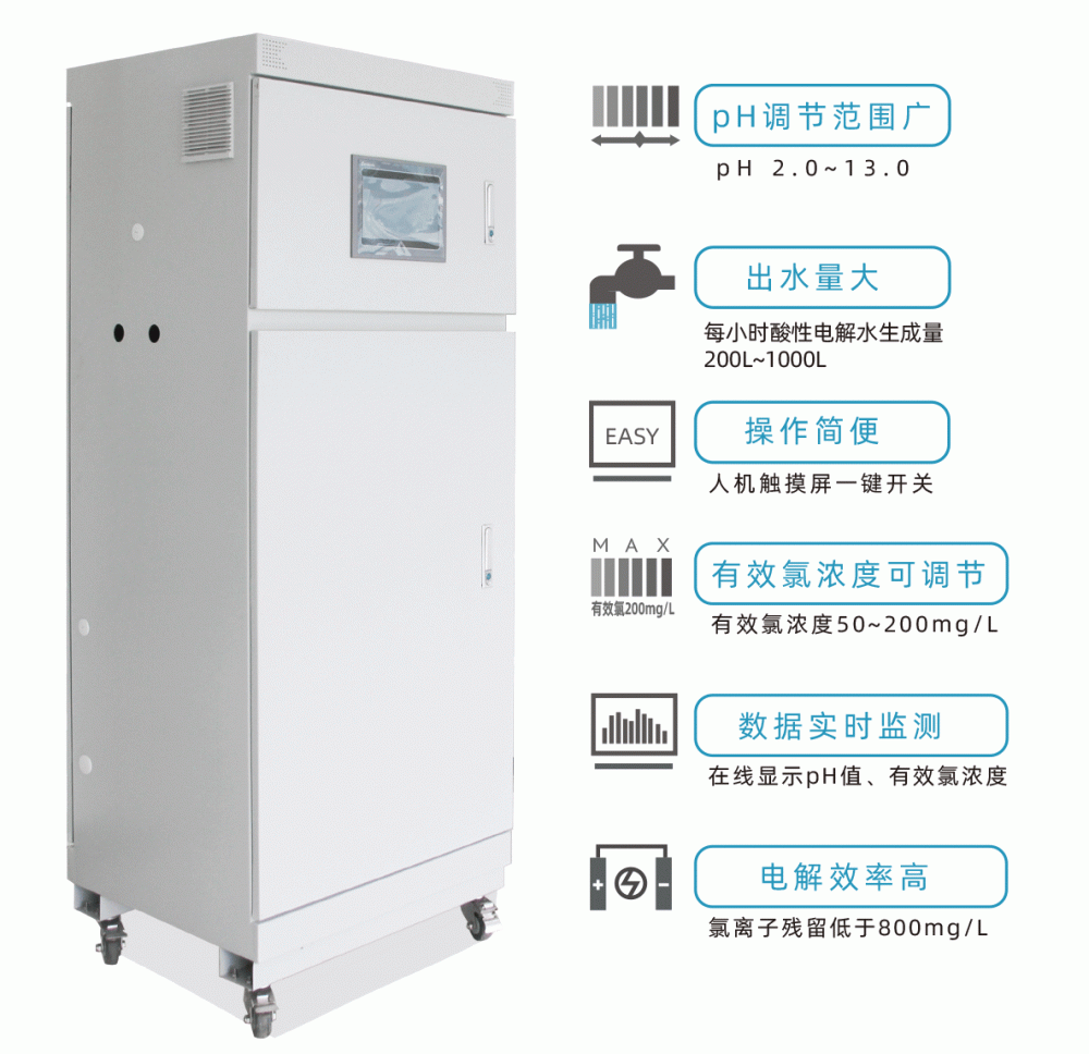 工业去污杀菌清洗用强碱性电解水设备次氯酸发生器酸性氧化电位水