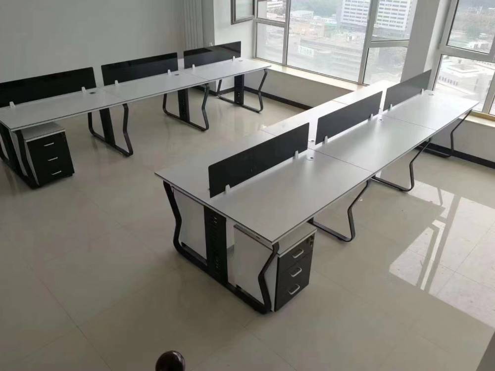 钢架桌电脑桌现代简约组合工位职员桌颜色尺寸可定制