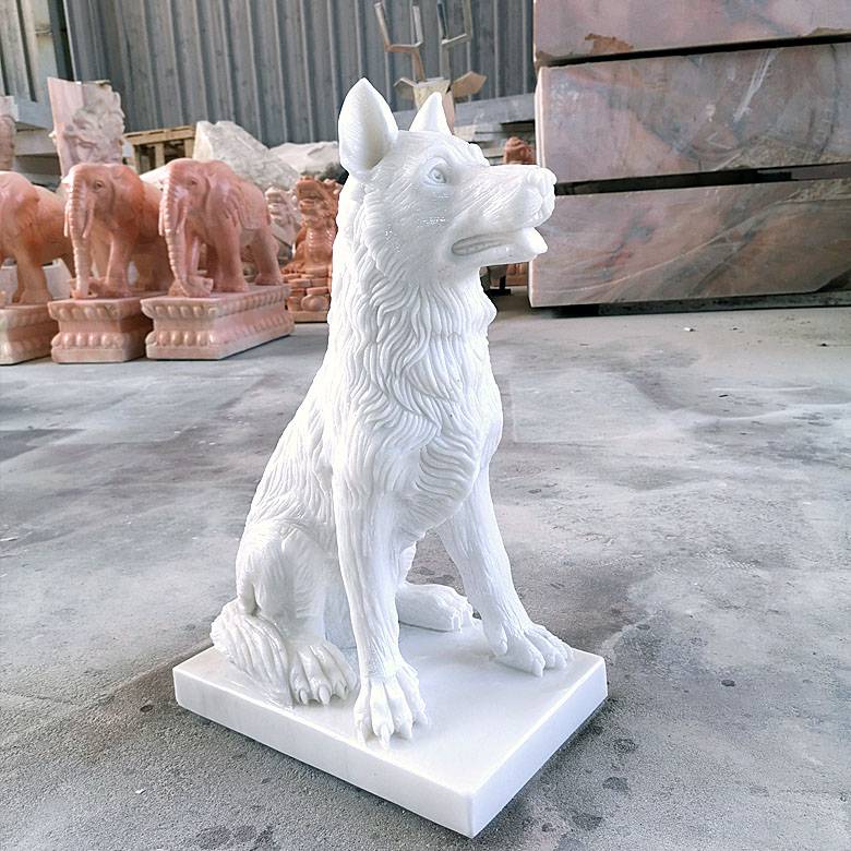 石雕狗工艺品雕塑汉白玉十二生肖狗动物大理石镇宅风水